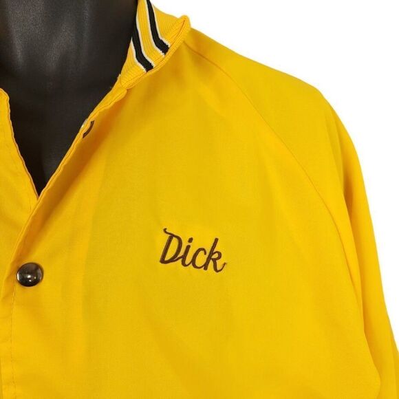 Satin Bomber Jacket Vintage 80s Dick Made In USA Mens Size Large - Picture 2 of 6